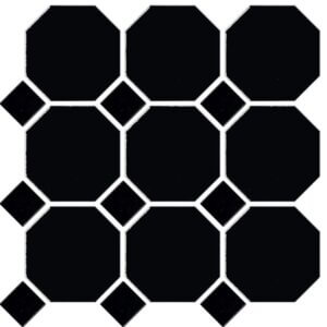 30X30 Octagonal Matt Black/Gloss Dot