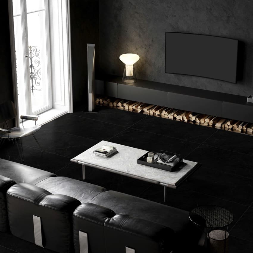 60X60 Lava Black Rect Inout