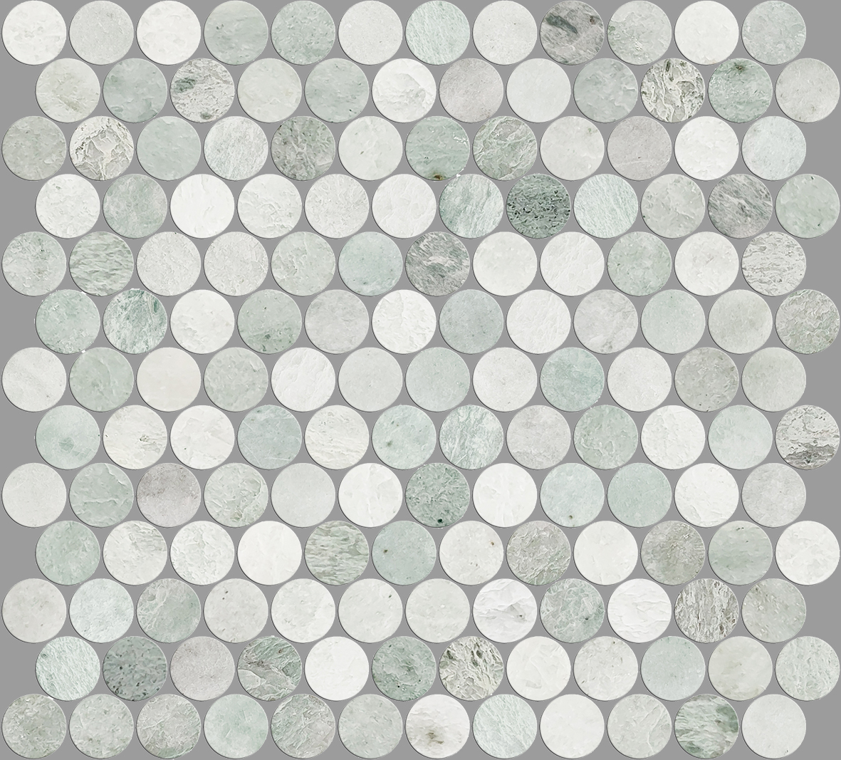 Artemis Ming Green Penny Round Honed 23x23