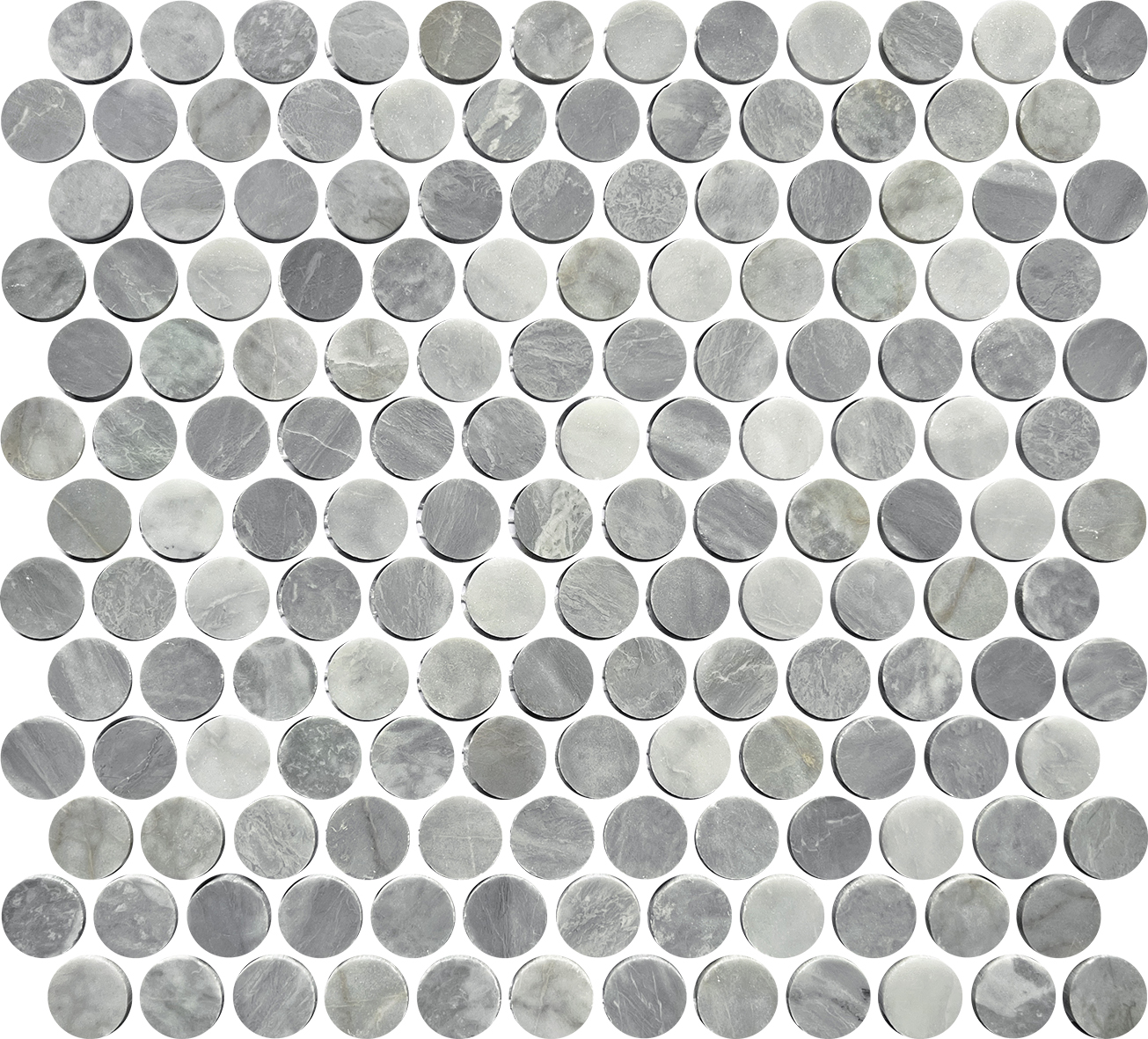 Artemis Carrara Grey Penny Round Honed 23x23