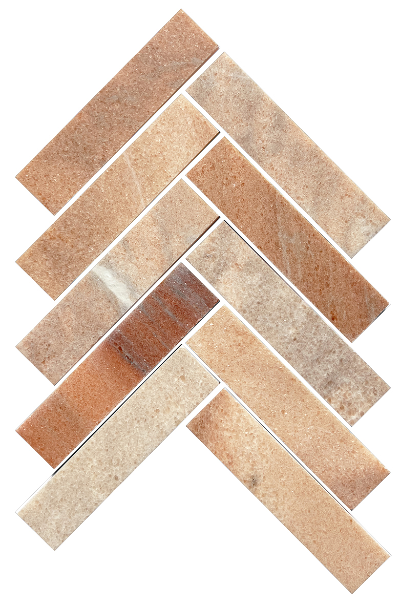Artemis Rosa Portogallo Herringbone Honed 35x150