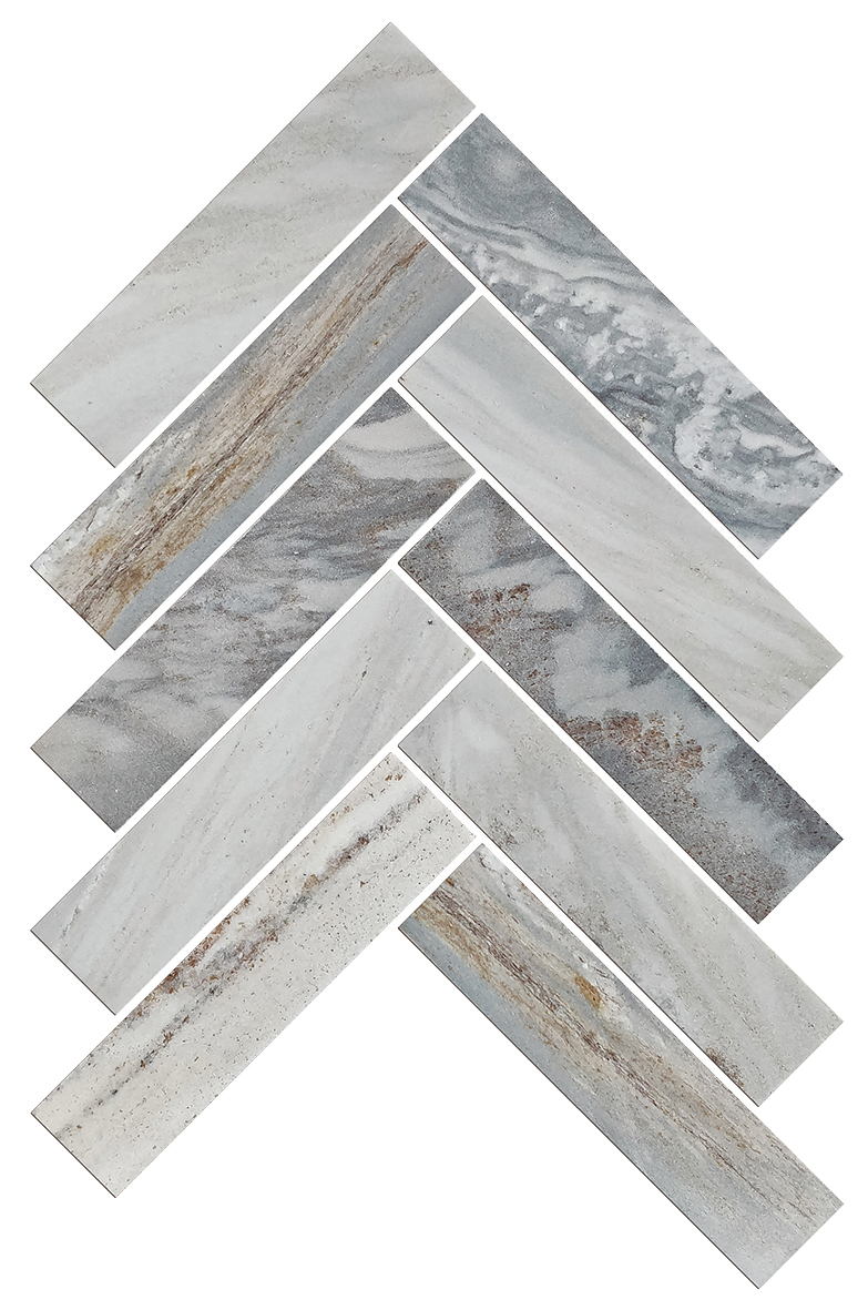 Artemis Blue Sandstone Herringbone Honed 35x150