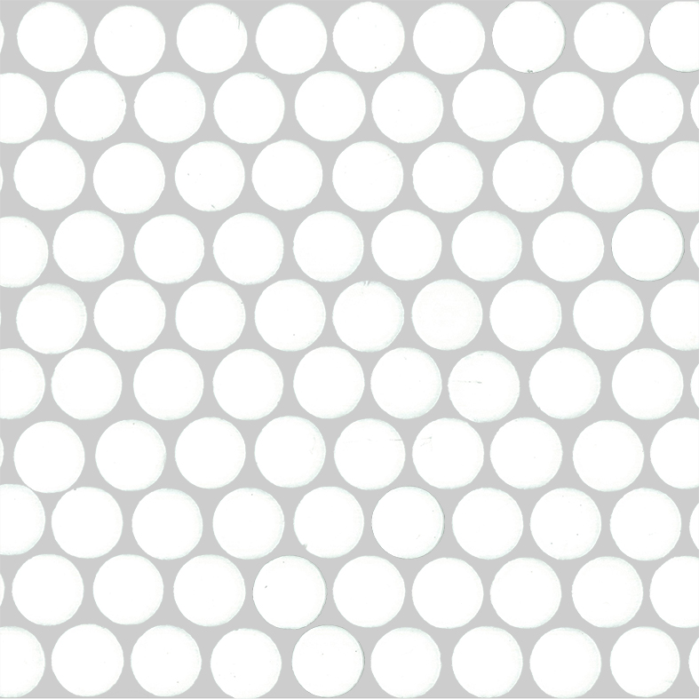 Orbit Satin White Penny Round 20x20
