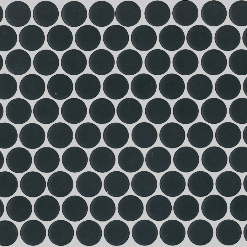 Orbit Satin Black Penny Round 20x20