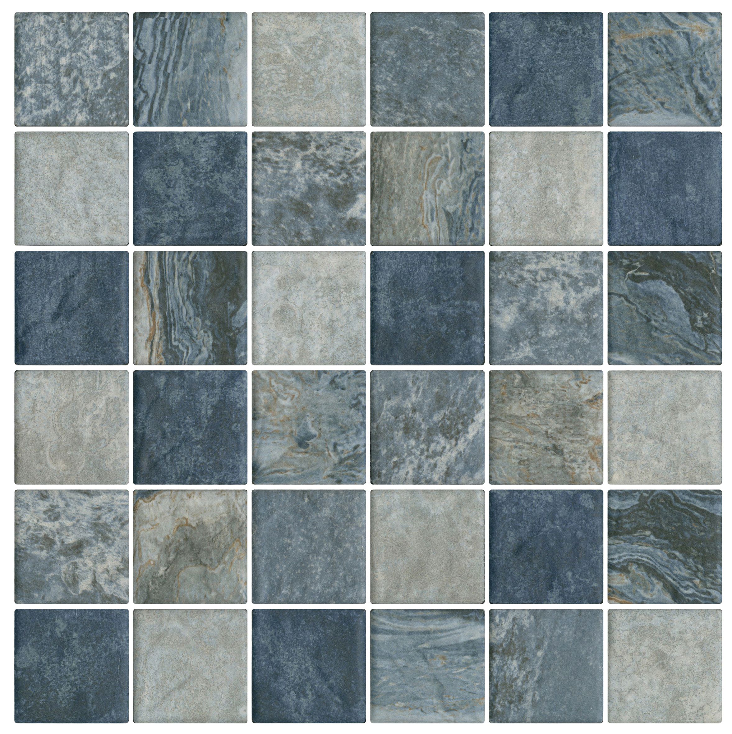 South Pacific Vanuatu Wave Blue Mosaic 47x47