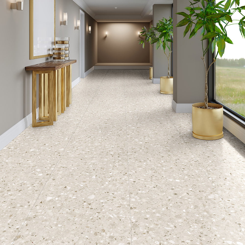 Terrazzo Rock White 600x600 Matt