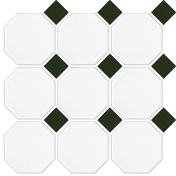 Matt White Octagon Green Matt Dot 97x97
