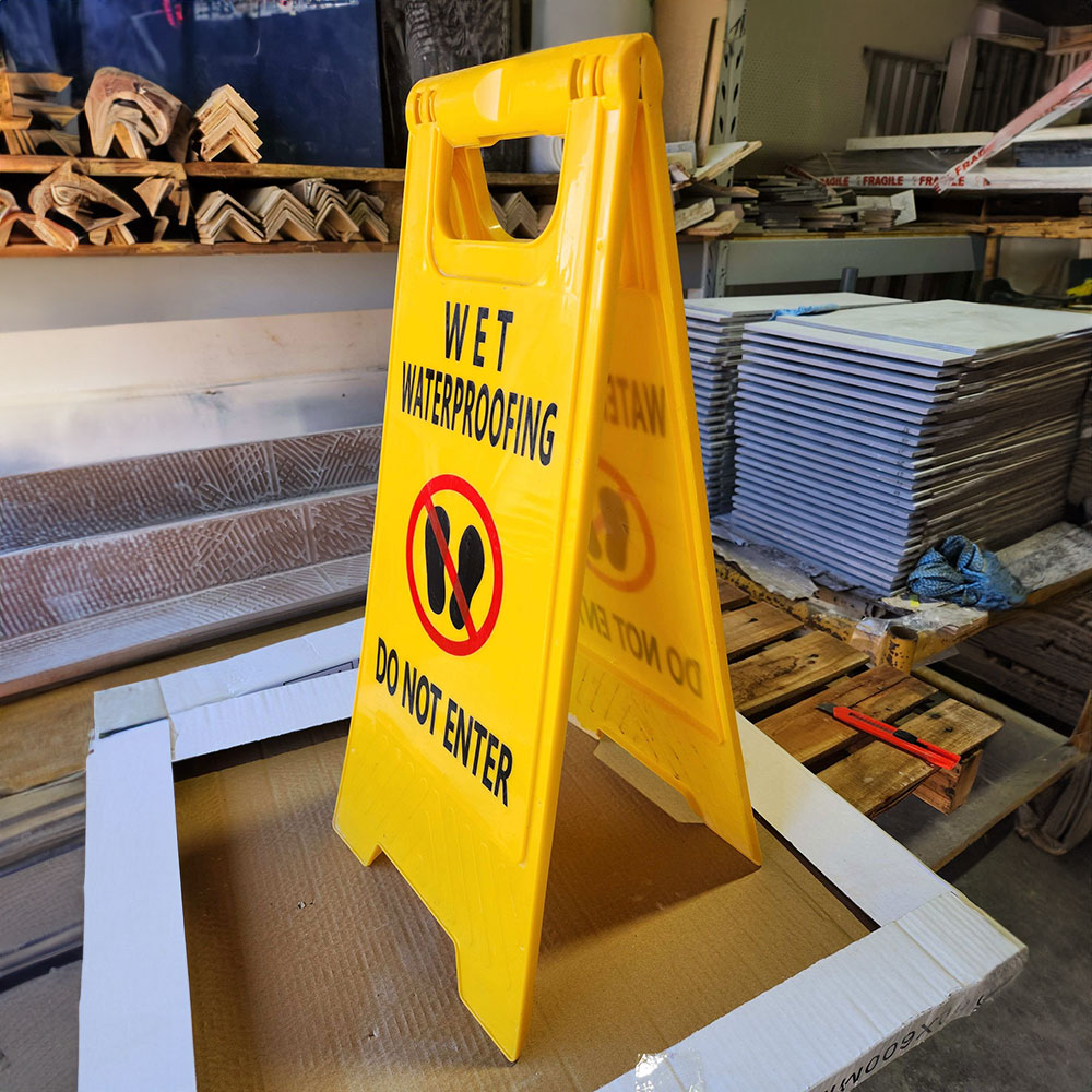 A Frame Sign Wet Waterproofing