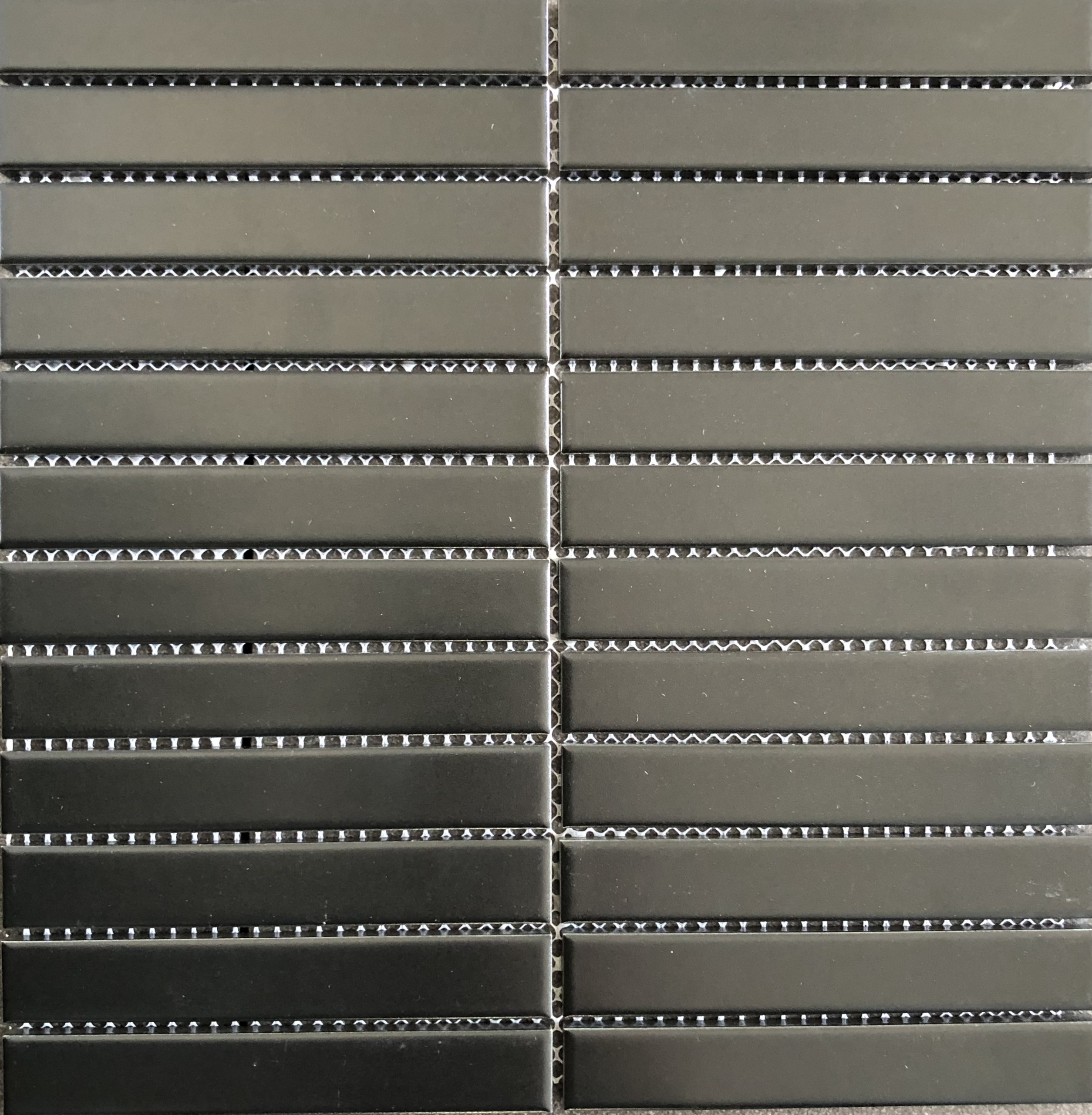 Finger Mosaics Black 22x145mm / 296x300mm sheet Matt