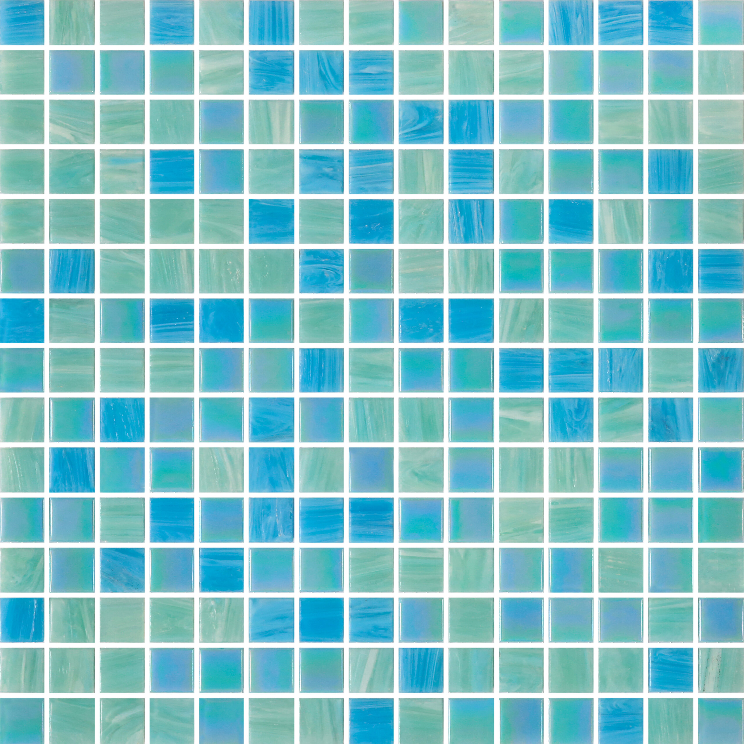 Pool Mosaics – Dot Mount Aqua Mist 20mm chip / 327x327mm sheet Dot Mount Pool Mosaic