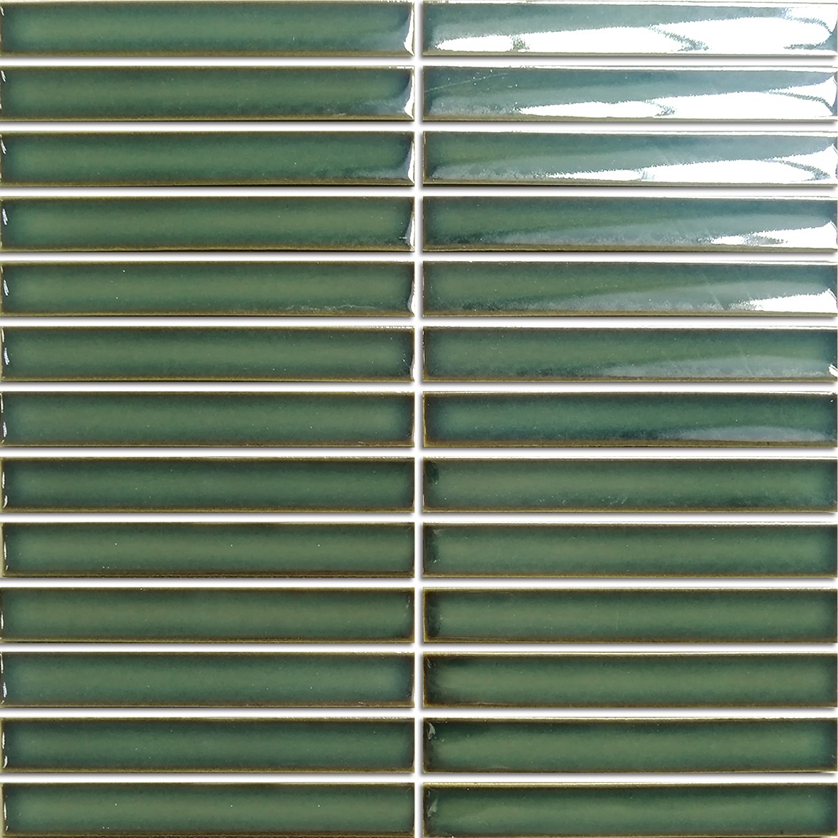 Finger Mosaics Antique Green 20x145mm / 284x299mm sheet Gloss