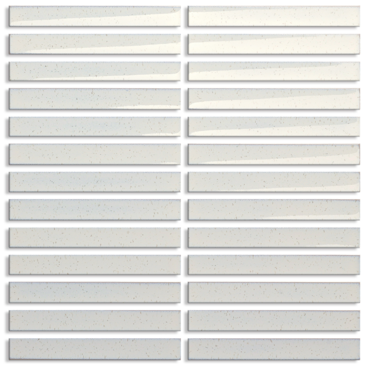 Finger Mosaics Speckle Bianco 20x145mm / 284x299mm sheet Gloss