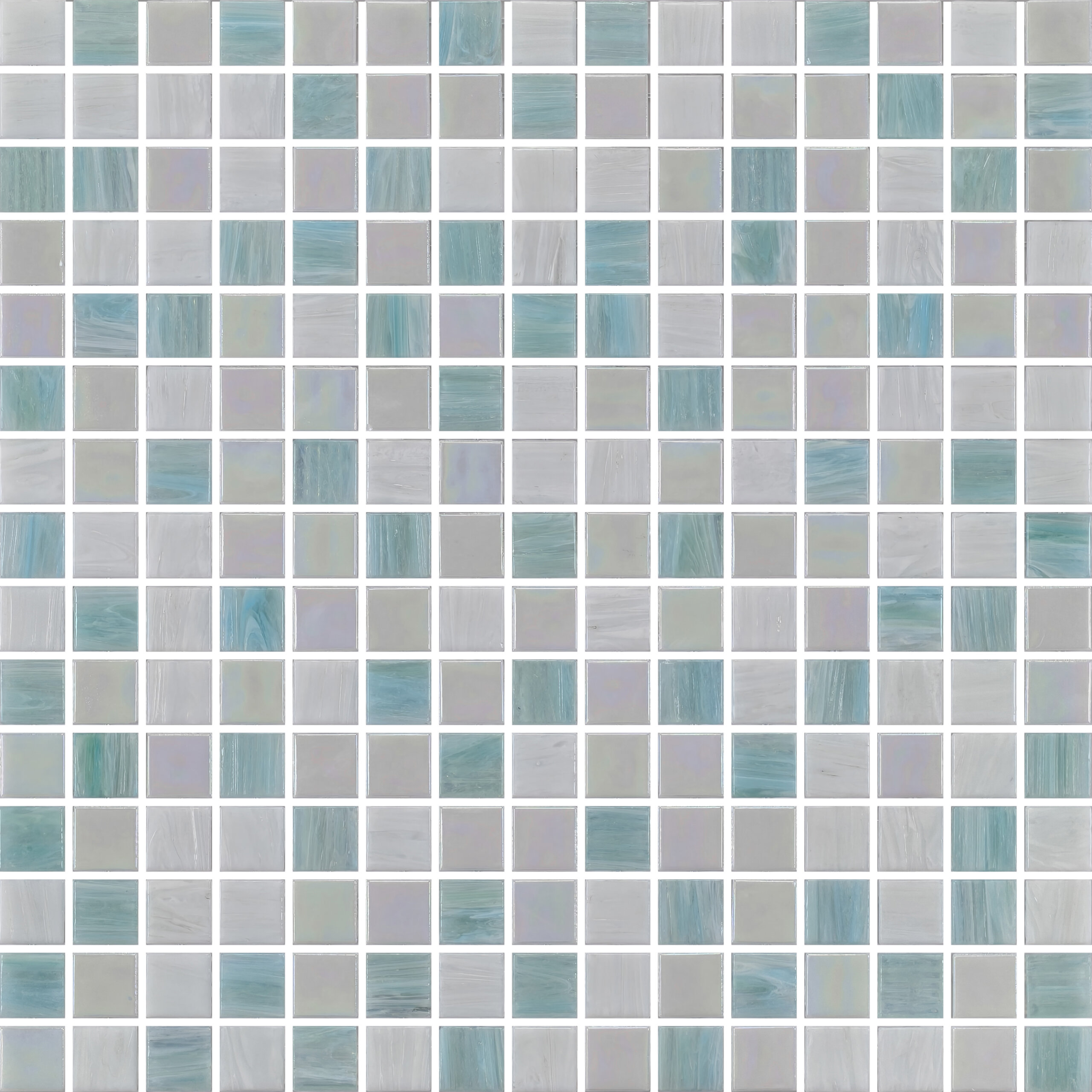 Pool Mosaics – Dot Mount Seabreeze 20mm chip / 327x327mm sheet Dot Mount Pool Mosaic